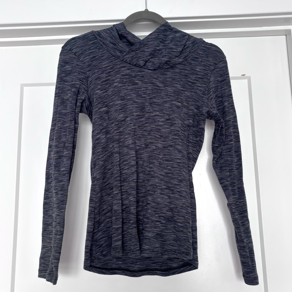 Columbia Womens Heathered Hooded Long Sleeve Athletic Pullover Top Shirt Sz S